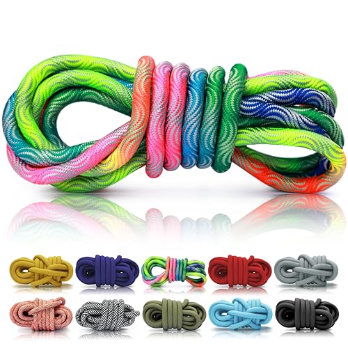 Ganzoo © PPM Seil 20 Meter, Tauseil, Hunde-Leine, Halsband, Takeln, Polypropylen Multifilem Rope, 10mm Stärke, Wave Rainbow