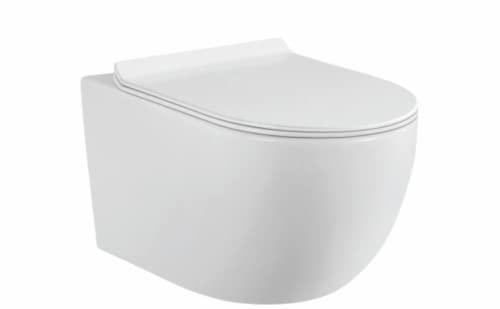 Hänge Wand WC Komplettset Spülrandlos Sitz Soft Close Keramik Wand WC Set Schüssel weiß WC Toilette