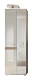 trendteam smart living - Garderobenschrank Schrank - Badezimmer - Set One - Aufbaumaß (BxHxT) 62 x 195 x 38 cm - Farbe Weiß Hochglanz mit Eiche San Remo Hell - 133612996