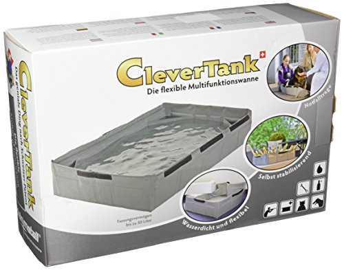 Kofferraumschutz CleverTank, Faltwanne, Maße: B 90 cm x T 60 cm x H 20 cm, Farbe grau