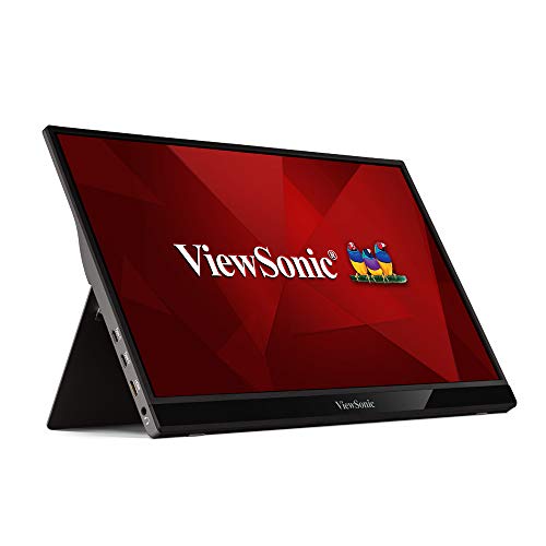 Viewsonic VG1655 47 cm (16 Zoll) Portabler Monitor (Full-HD, IPS-Panel, mini-HDMI, 2x USB-C, Lautsprecher, 4 Jahre Austauschservice) Silber-Schwarz