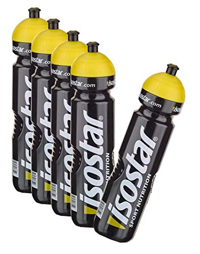 Isostar Sport Trinkflasche 5x1000 ml - BPA-frei - Wasserflasche für Laufen, Radfahren, Wandern - Praktischer und auslaufsicherer Push
