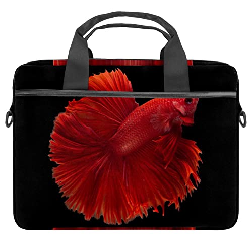 Halfmoon Betta Fisch Laptop Schulter Messenger Bag Crossbody Aktentasche Messenger Sleeve für 13 13,3 14,5 Zoll Laptop Tablet Protect Tote Bag Case, mehrfarbig, 11x14.5x1.2in /28x36.8x3 cm