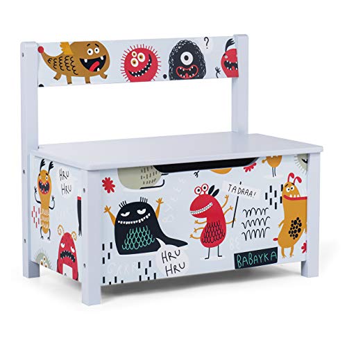 Baby Vivo Spielzeugkiste Spielzeugtruhe Aufbewahrungsbox Kinderzimmer Sitzbank Kindersitztruhe mit langsam schließendem Deckel - Cosmo