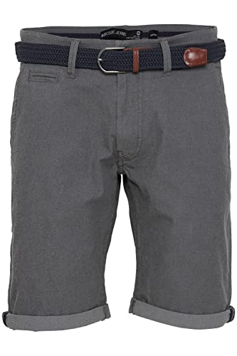 Indicode IDFigno Herren Chino Shorts Bermuda Kurze Hose mit Gürtel, Größe:L, Farbe:Dark Grey (910)