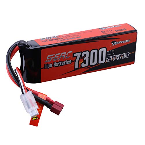 SUNPADOW 7300mah 2S 7.4V Lipo Battery 70C Soft Pack with Deans T Plug for RC Vehicles Car Truck Tank Buggy Truggy Boat Racing Hobby