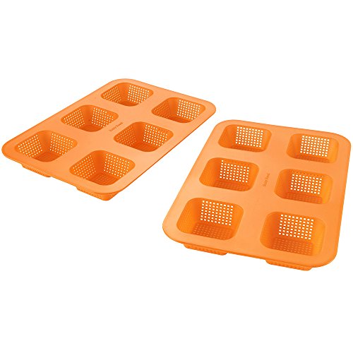 Betty Bossi 24847 Backform für Minibrötchen, 2-er Set, 25 x 17 x 3 cm, orange