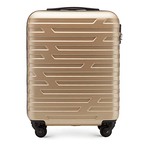 WITTCHEN Koffer – Handgepäck | hartschalen, Material: ABS | hochwertiger und Stabiler | Gold | 38 L | 54x39x23 cm
