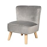 roba Kindersessel Lil Sofa - Bequemer Sessel für Mädchen & Jungen - Stabile Holzfüße - für Baby & Kinderzimmer - Stoff aus Samt - Grau
