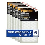 Filtrete 12 x 24 x 1, AC Ofen-Luftfilter, MPR 2200, Healthy Living Elite Allergen, 6er-Pack (genaue Maße 11,69 x 23,69 x 0,78)