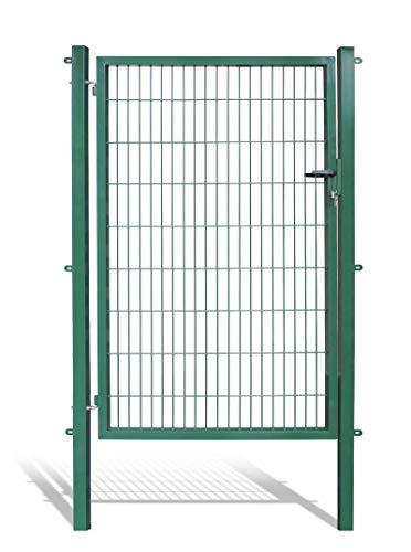 Koll Living Gartentore für Stabmattenzaun mit 120 cm Breite - Farbe und Höhe wählbar - inkl. Pfosten und Befestigungsmaterial (H 180 x B 120 cm, grün)