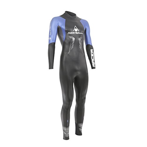 Aquasphere Herren Racer Triathlon-Neoprenanzug, schwarz/blau, XS - Height (150-165 cm