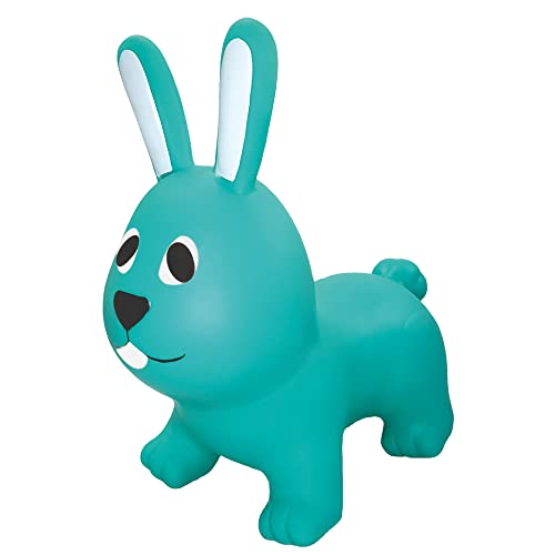 GERARDO'S Toys Hüpftier Hase. Hüpftiere ab 1 Jahr und ab 2 Jahre. Aufblasbare Tiere Spielzeug Draussen oder Drinnen für Kleinkinder ab 12 Monaten. Farbe Meergrün.