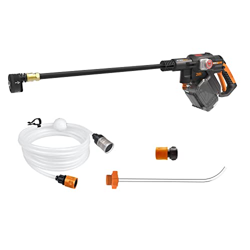 WORX WG633E.9 Hydroshot Akku-Hochdruckreiniger 20V - 56 Bar Max. Druck - multifunktional zur Reinigung & Bewässerung - leistungsstarker bürstenloser Motor - 5-in-1 Druckdüse - ohne Akku & Ladegerät