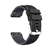 HHBYLEEE- 22 mm Silikon-Uhrenarmband für Garmin MARQ Serie/Instinct/Epix/Approach S60, einfache Passform, Schnellverschluss-Armband(schwarz grau,For Instinct)