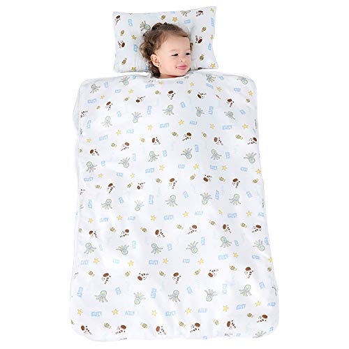 JYCRA Baby-Schlafsack, Cartoon-Muster, Unisex, tragbare Decke mit abnehmbarem Kissen für Vorschule, Kindergarten, Kindergarten