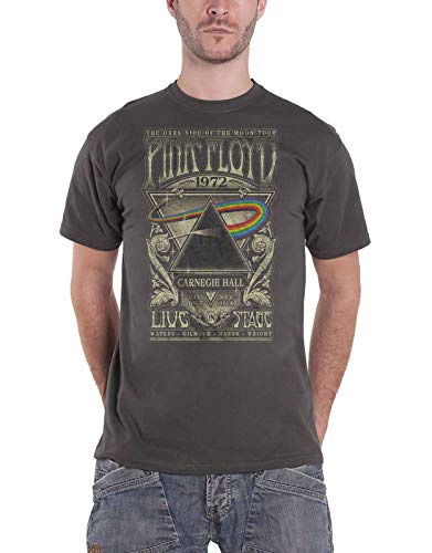 Pink Floyd T Shirt Carnegie Hall Poster Logo Nue offiziell Herren Charcoal Grau L