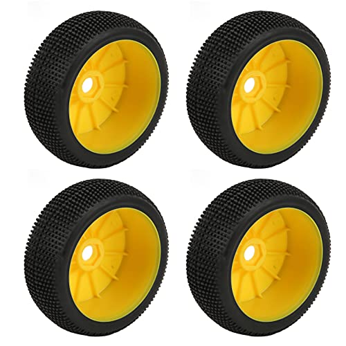 OKAT RC-Reifen und -Räder, 17-mm-Sechskant-RC-Räder und -Reifen, hohe Leistung für 1/8 RC-Geländewagen(Gelb)