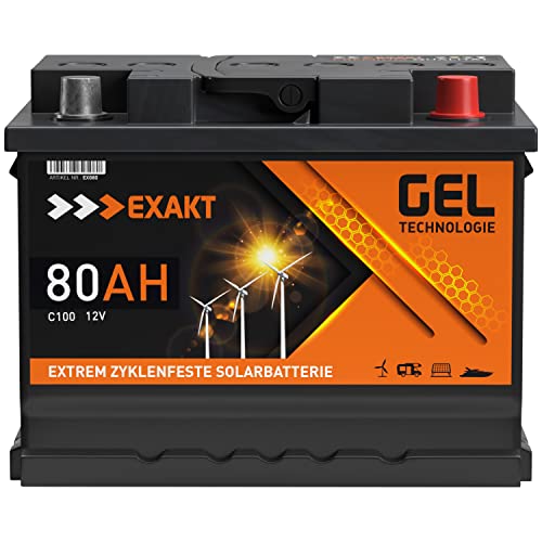 GEL Batterie Solar Wohnmobil Boot Versorgungsbatterie Akku 70Ah - 100Ah (80AH 12V)