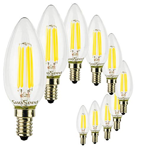 SunSeed® 10x Glühfaden LED Kerze Lampe E14 6W ersetzt 60W Neutralweiß 4000K