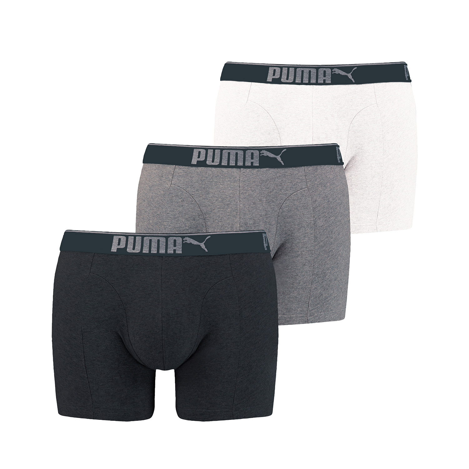 PUMA Herren Boxershort Lifestyle Sueded Cotton 6 er Pack, Farbe:325 - White/Grey/Black, Bekleidungsgröße:XXL