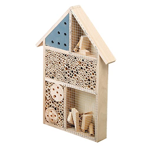 Angoily Werkzeug Holz Insekten / Hotel Garten Shelter für Bienen Schmetterlinge Marienkäfer Bee Outdoor Handmade Holz Und Bambus Gewinnen Mehr Pollinating ( Blau ) Dekorationswerkzeuge