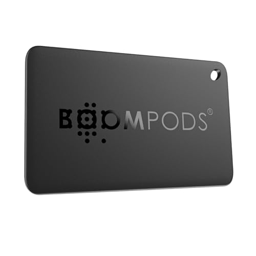 Boompods Boomcard Bluetooth Tracker Tag Item Finder, Smart Sustainable Tracker Devices for Wallet/Luggage/Bag/Suitcases, Tracking Gadgets/Locator Compatible with Apple Find My App