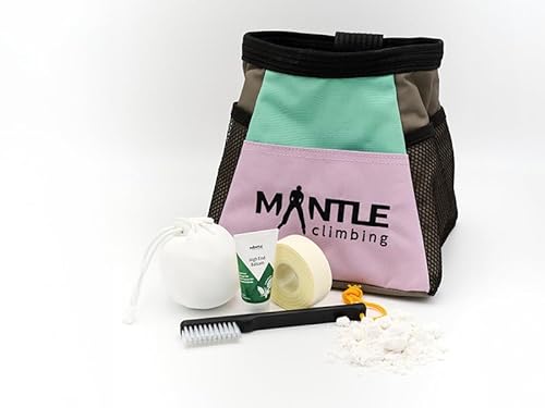 MANTLE climbing equipment Boulderbag-Set Bina Mint/lila mit Chalkball, Tape, Handcreme & Boulderbrush