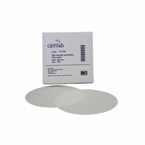 camlab 1171197 Grade 55 [542] Quantitative Wet Stärke Filter Papier, Durchmesser 185 mm (100 Stück)