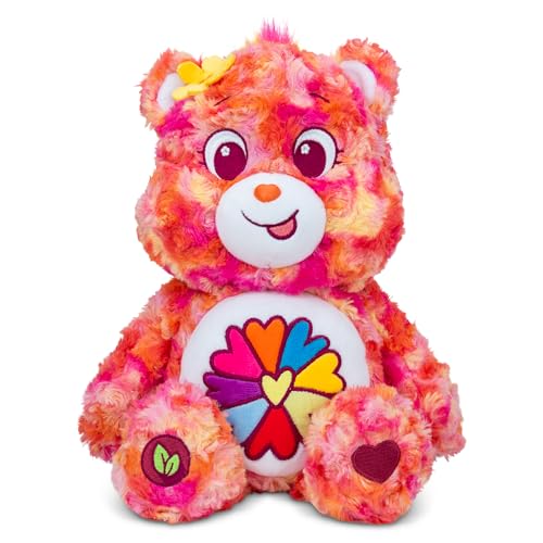 Care Bears | Flower Power Bear 35cm pluche | Milieuvriendelijk, verzamelknuffels voor kinderen, zacht speelgoed voor meisjesjongens, schattige knuffels geschikt voor meisjes en jongens vanaf 4 jaar