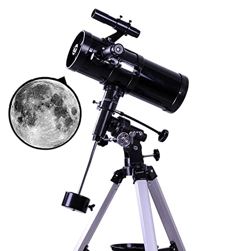 Astronomical Telescope, 1000/114mm EQ Primary Mirror Large Diameter High Definition High Power Telescope, Equatorial Mount Adjustable Aluminum Tripod QIByING