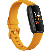 Fitbit Inspire 3 - Schwarz - Aktivitätsmesser mit Band - Silikon - Orange - Handgelenkgröße: bis zu 221 mm - Bluetooth - Schwarz, Morning Gloww (FB424BKYW)