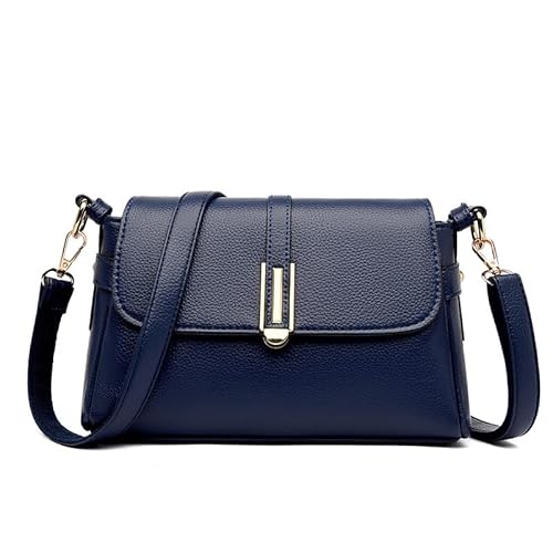 BHUJIA Damentasche, kleine quadratische Tasche, einfache One-Shoulder-Crossbody-Tasche mit großer Kapazität für Damen, blau, 25*10*17cm