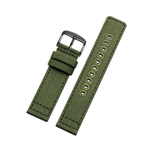 EFLAL 18/20/22mm militärisches Anti-Schweiß-Canvas-Armband, Pin-Verschluss, Schnellverschluss-Uhrenarmband-Ersatz, 18mm