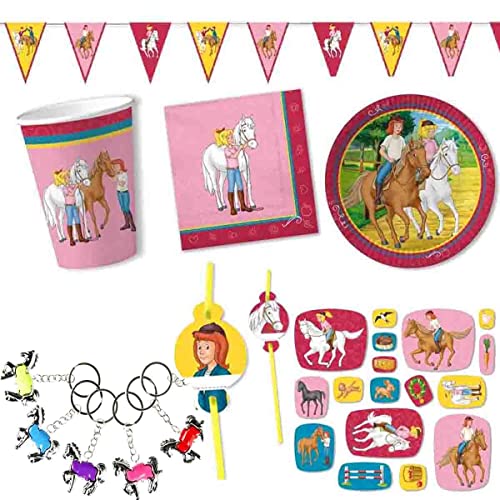 DH-Konzept Bibi und Tina Partyset mit Pferde am Schlüsselring für 8 Kinder // Bibi und Tina Partydekoration