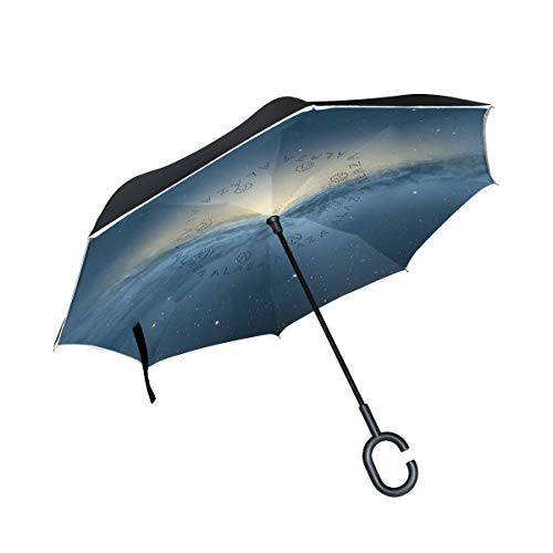 ISAOA Gro?er Regenschirm, umgekehrter Regenschirm, Winddicht, doppellagige Konstruktion, umgekehrter Klappschirm f¨¹r die Verwendung im Auto, C-f?rmiger Griff, Regenschirm f¨¹r Damen und Herren