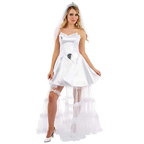 Fun Shack Braut Kostüm Damen, Weiß Hochzeitkleider Frauen, Karneval Brautmode, Faschingskostüme Damen XL Größe XL