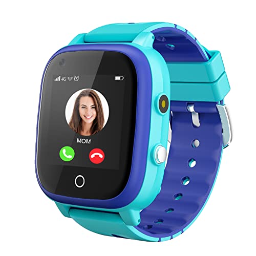 4G Smartwatch für Mädchen Jungen, Smart Watch für Kinder, IP67 Wasserdicht WiFi Smartwatch Telefon mit GPS Tracker Video Anruf Telefon Anruf SOS für Kinder 3-14 Jahre alt Geburtstagsgeschenke (blau)