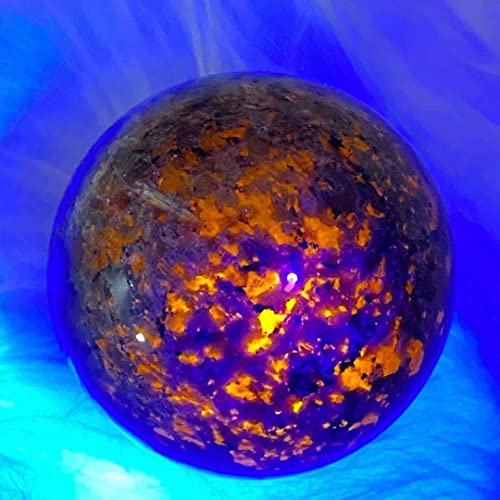 HLELU -Heimdekoration, natürlicher UV-reaktiver Kristall-Quarz-Energieball Reiki-Heilungsraum-Dekorations-Geschenk-Geschenke, natürlicher Kristall (Size : 200g-250g) WEISHENYIN (Material : 400g-450g)