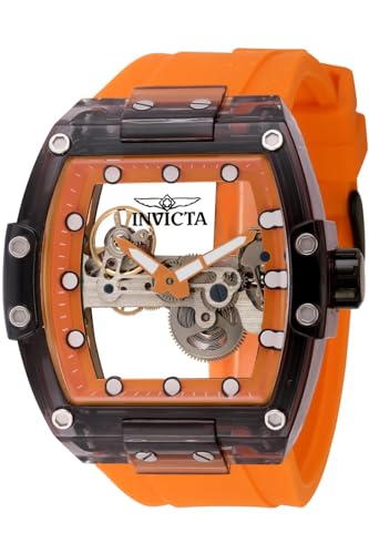 Invicta Herren S1 Rally 47,5 mm Silikon mechanische Uhr, Orange (Modell: 44370), Orange, Orange