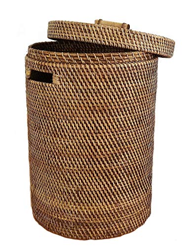livasia Wäschekorb aus Bambus, Wäschebox, Wäschetonne, Wäschesammler, aus Bali (Handarbeit)