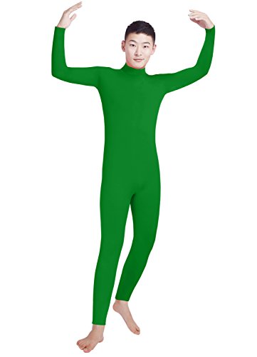 lucky baby store Jungen Männer Lycra Spandex Rollkragen Langarm Ein Stück Dancewear Ganzanzug Bodysuit (S, Green)