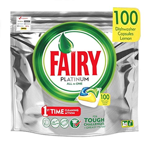 Fairy Platinum - Spülmaschinentabs All-In-One 100 Kapseln Zitrone Lemon Geschirrspültabs