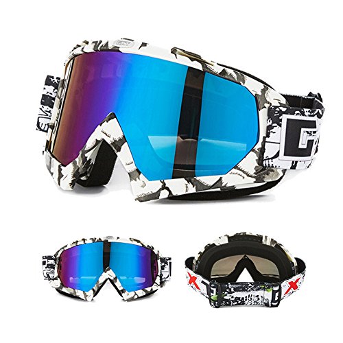 Nicole Knupfer Skibrille Motorradbrillen Schutzbrille,Winter Schnee Sport Snowboardbrille,Skibrille Für Damen Und Herren Jungen Und Mädchen (WeißB)