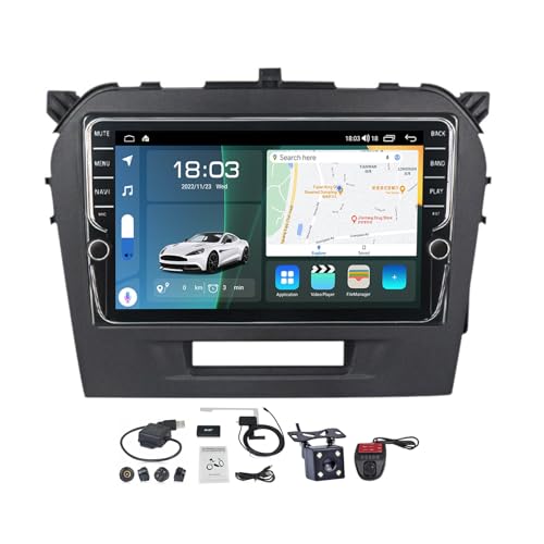 Android 11 Autoradio Stereo für Suzuki Vitara 4 2014-2018, 9 Zoll Auto Radio Touch Display mit Carplay Android Auto/Bluetooth/FM RDS DAB+/Lenkradsteuerung/GPS + Rückfahrkamera (Size : K400S)