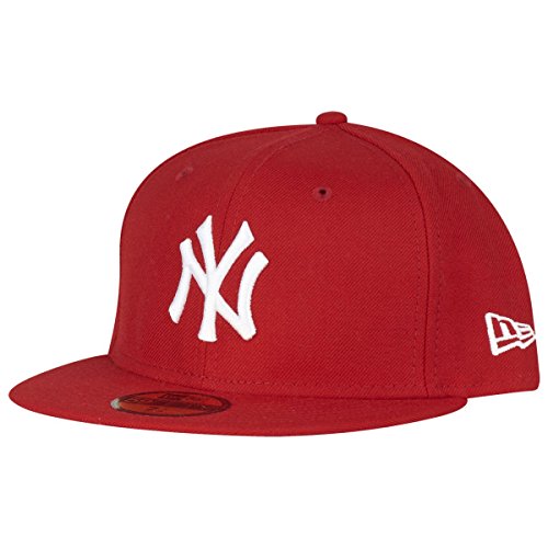 New Era Erwachsene Baseball Cap Mütze Mlb Basic New York Yankees 59Fifty Fitted,10011573,Rot, 7