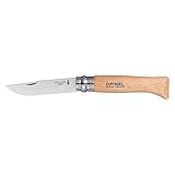 Opinel N°08 254119 Taschenmesser mit Holster Holz, Chrom