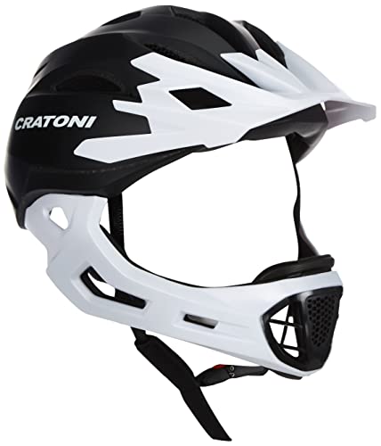 Cratoni Downhill Helm C-Maniac, Black-White Matt, Gr. M-L (54-58 cm)