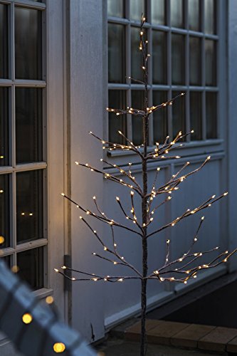 Sirius LED Leuchtbaum Alex Tree - Metall und Kunststoff braun schneebedeckt - 120 LED warmweiß - Höhe 90 cm - für den Außenbereich geeignet - mit Standfuß aus Metall - Zuleitung 8 m