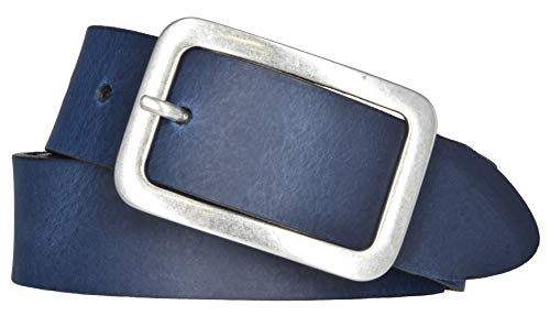 Mytem-Gear Gürtel Damen Leder Belt Ledergürtel Rindleder 35 mm Damengürtel (95, Blau)
